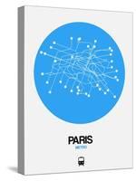 Paris Blue Subway Map-NaxArt-Stretched Canvas