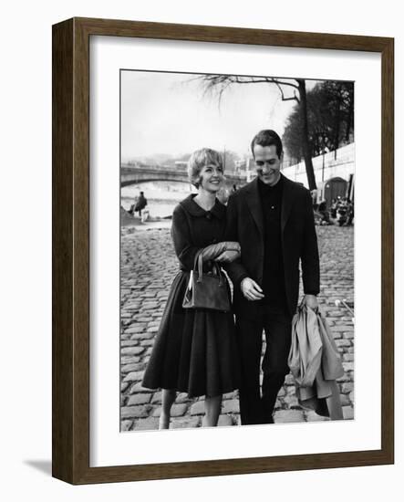 PARIS BLUES, 1961 directed by MARTIN RITT Joanne Woodward / Paul Newman (b/w photo)-null-Framed Photo