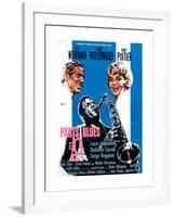 Paris Blues, from Left, Paul Newman, Sidney Poitier, Joanne Woodward, 1961-null-Framed Giclee Print