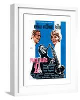 Paris Blues, from Left, Paul Newman, Sidney Poitier, Joanne Woodward, 1961-null-Framed Giclee Print