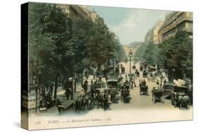 Paris, Boulevard Italiens-null-Stretched Canvas