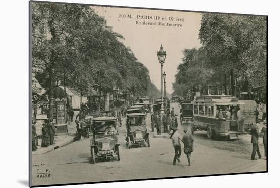 Paris, Boulevard Montmatre. Postcard Sent in 1913-French Photographer-Mounted Giclee Print