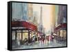 Paris Boulevard-Brent Heighton-Framed Stretched Canvas