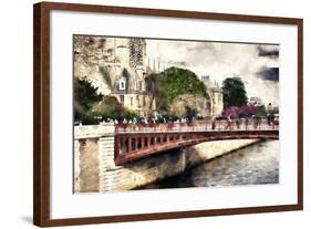 Paris Bridge Lovers-Philippe Hugonnard-Framed Giclee Print