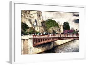 Paris Bridge Lovers-Philippe Hugonnard-Framed Giclee Print