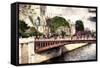 Paris Bridge Lovers-Philippe Hugonnard-Framed Stretched Canvas