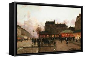 Paris by Night (France)-Luigi Loir-Framed Stretched Canvas