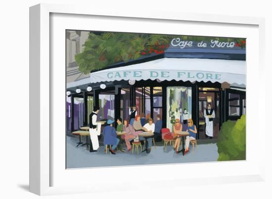 Paris cafe and garcon and guests,2015-Hiroyuki Izutsu-Framed Giclee Print