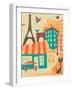 Paris Café-Jazzberry Blue-Framed Art Print