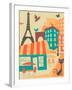 Paris Café-Jazzberry Blue-Framed Art Print