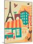 Paris Café-Jazzberry Blue-Mounted Art Print