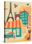 Paris Café-Jazzberry Blue-Stretched Canvas