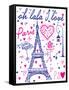 Paris Calligraphy - Set of Hand-Lettered Design Elements-emeget-Framed Stretched Canvas