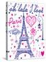 Paris Calligraphy - Set of Hand-Lettered Design Elements-emeget-Stretched Canvas