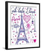 Paris Calligraphy - Set of Hand-Lettered Design Elements-emeget-Framed Art Print