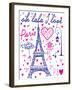 Paris Calligraphy - Set of Hand-Lettered Design Elements-emeget-Framed Art Print