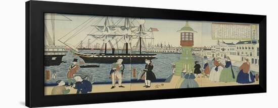 Paris, capitale de la France (triptyque)-Utagawa Yoshitora-Framed Giclee Print