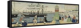 Paris, capitale de la France (triptyque)-Utagawa Yoshitora-Framed Stretched Canvas