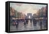 Paris, Champs Elysees-null-Framed Stretched Canvas