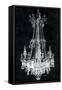 Paris Chandelier on Black 1-Morgan Yamada-Framed Stretched Canvas