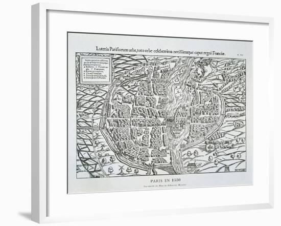 Paris City Plan C.1530-Sebastian Münster-Framed Giclee Print