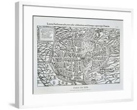 Paris City Plan C.1530-Sebastian Münster-Framed Giclee Print