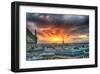 Paris City Scene At Sunset-null-Framed Art Print