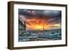 Paris City Scene At Sunset-null-Framed Art Print