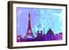 Paris City Skyline-NaxArt-Framed Art Print