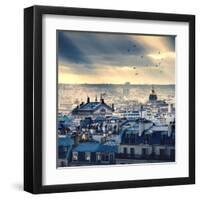 Paris Cityscape Taken from Montmartre-dellm60-Framed Art Print