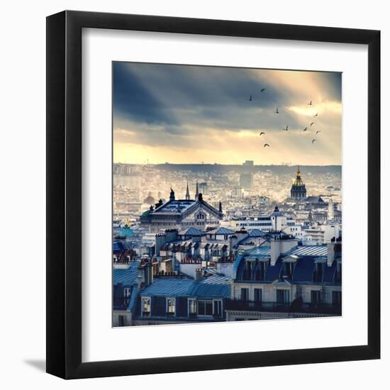 Paris Cityscape Taken from Montmartre-dellm60-Framed Art Print