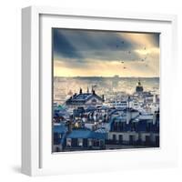 Paris Cityscape Taken from Montmartre-dellm60-Framed Art Print