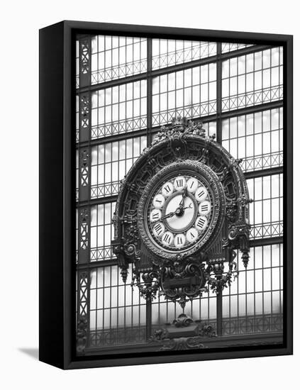 Paris Clock 1BW-Chris Bliss-Framed Stretched Canvas
