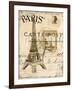 Paris Collage I - Eiffel Tower-Gregory Gorham-Framed Art Print