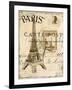 Paris Collage I - Eiffel Tower-Gregory Gorham-Framed Art Print