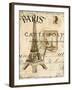 Paris Collage I - Eiffel Tower-Gregory Gorham-Framed Art Print
