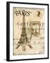 Paris Collage I - Eiffel Tower-Gregory Gorham-Framed Art Print