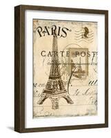 Paris Collage I - Eiffel Tower-Gregory Gorham-Framed Art Print