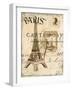 Paris Collage I - Eiffel Tower-Gregory Gorham-Framed Art Print