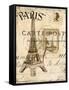 Paris Collage I - Eiffel Tower-Gregory Gorham-Framed Stretched Canvas