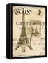 Paris Collage I - Eiffel Tower-Gregory Gorham-Framed Stretched Canvas