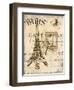 Paris Collage I - Eiffel Tower-Gregory Gorham-Framed Art Print