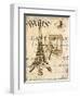 Paris Collage I - Eiffel Tower-Gregory Gorham-Framed Art Print