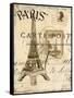 Paris Collage I - Eiffel Tower-Gregory Gorham-Framed Stretched Canvas