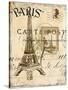 Paris Collage I - Eiffel Tower-Gregory Gorham-Stretched Canvas