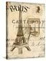 Paris Collage I - Eiffel Tower-Gregory Gorham-Stretched Canvas