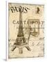 Paris Collage I - Eiffel Tower-Gregory Gorham-Framed Art Print