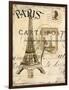 Paris Collage I - Eiffel Tower-Gregory Gorham-Framed Art Print