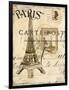 Paris Collage I - Eiffel Tower-Gregory Gorham-Framed Art Print