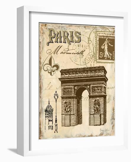 Paris Collage II  - Arc de Triomphe-Gregory Gorham-Framed Premium Giclee Print